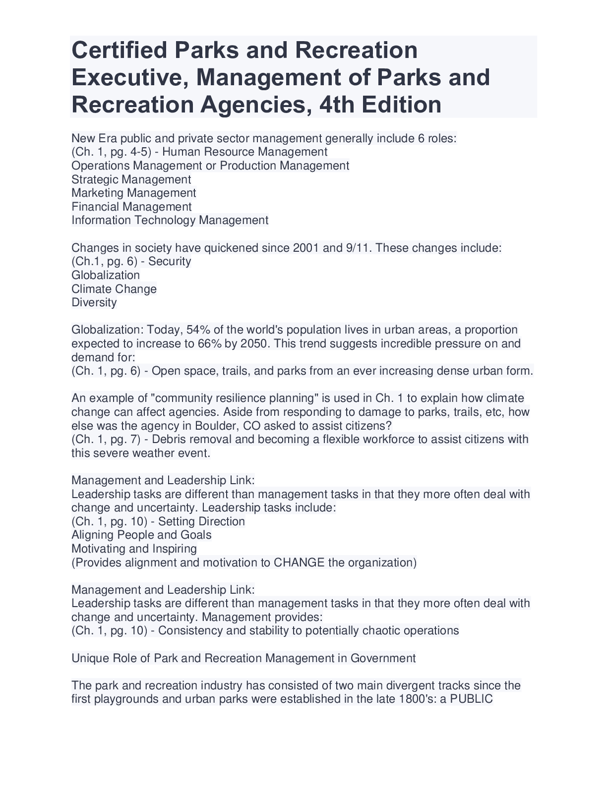 Preview image for Certified Parks and Recreation Executive, Management of Parks and Recreation Agencies, 4th Edition